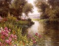 Fleur au bord de la riviere paisaje Louis Aston Knight arroyo